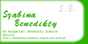 szabina benedikty business card